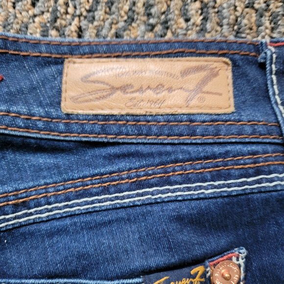 Luxury Women's Denim from Seven7 Copper Studs, Red Stitched Accents - Picture 6 of 16